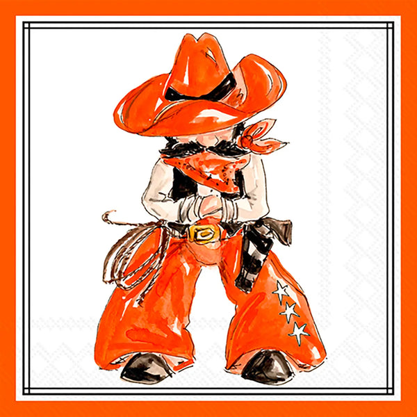 Orange Cowboy Hometown Pride Cocktail Napkins