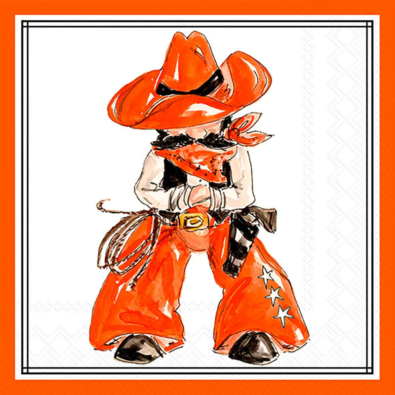 Orange Cowboy Hometown Pride Cocktail Napkins