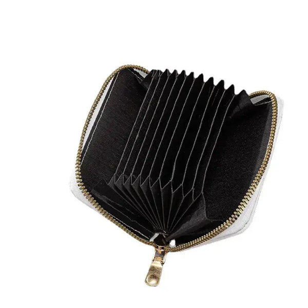 Coin Purse Clutch, Zip Wallet Large Capacity Card Holder: Black