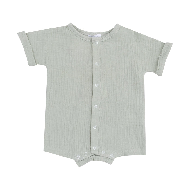 Solid Muslin Desert Green Dolman Henley Shortall