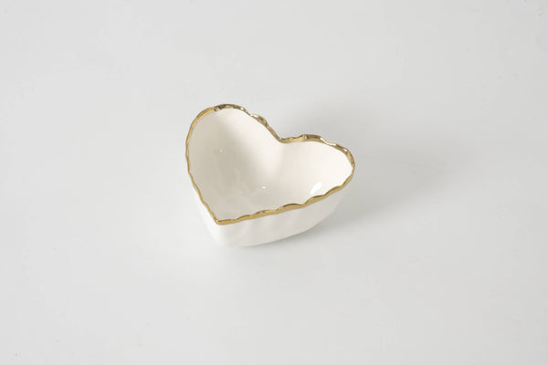 Portofino Heart Bowl - White & Gold