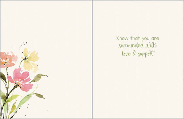 Sympathy Greeting Card - Pink/Orange/Yellow Stems