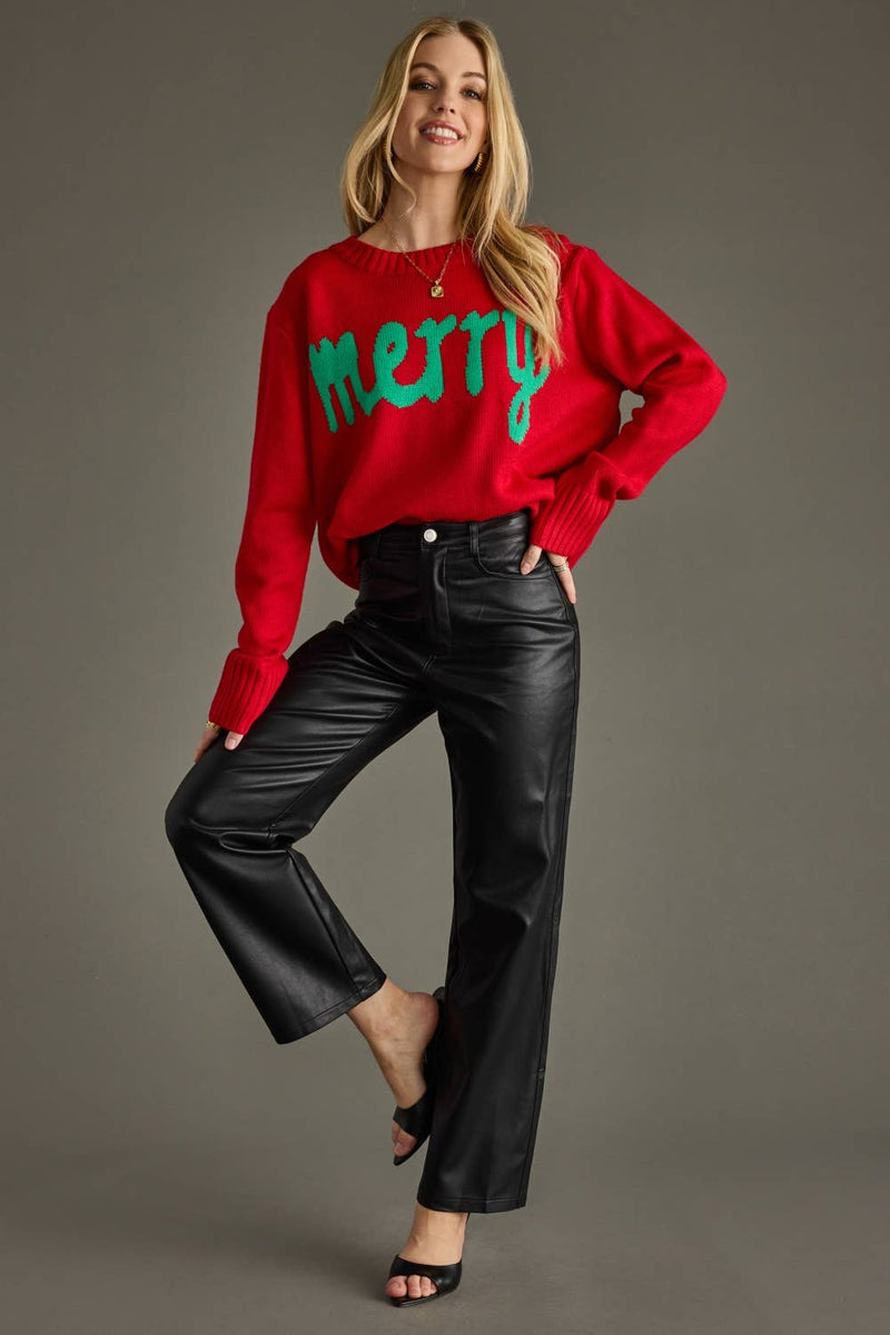 Red & Green Merry Sweater