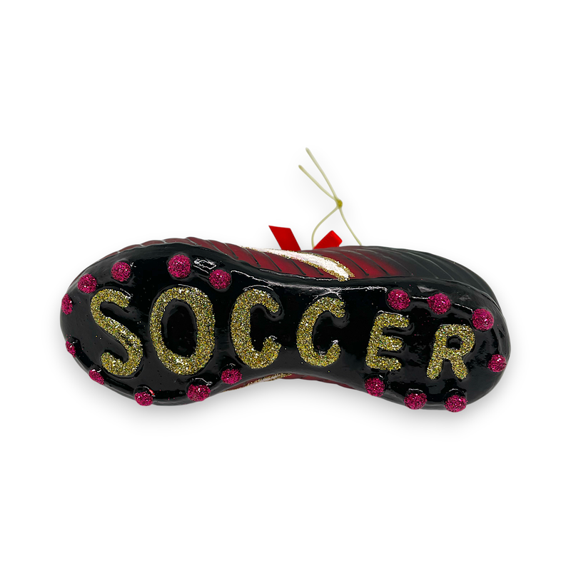 Soccer Cleat Christmas Ornament – Glass Holiday Decoration