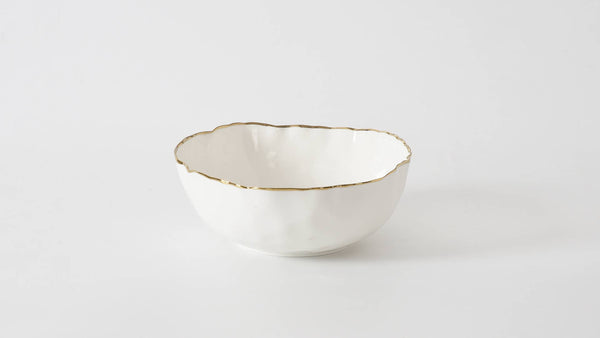 Portofino Medium Bowl - White & Gold