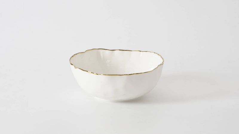 Portofino Medium Bowl - White & Gold