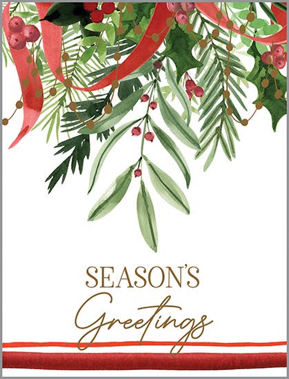 Christmas Greeting Card - Evergreen Swag