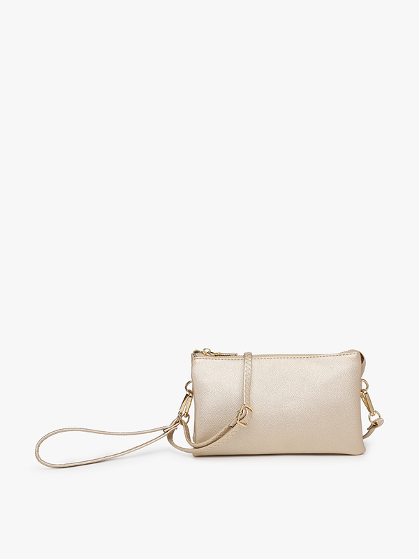 Gold Riley Monogrammable 3 Compartment Crossbody