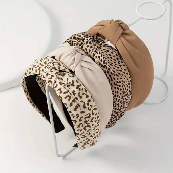 Beige Leopard Print Headband