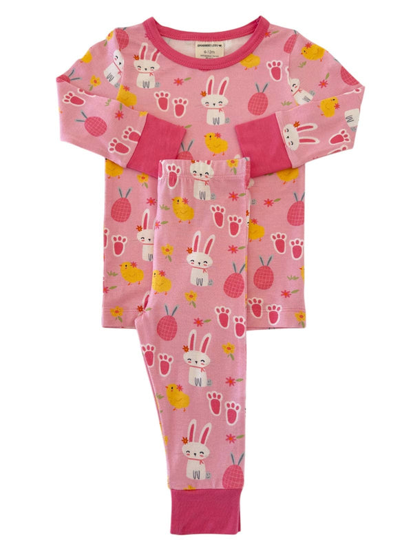 Long Sleeve 2-Piece Set, Pink Easter Bunny