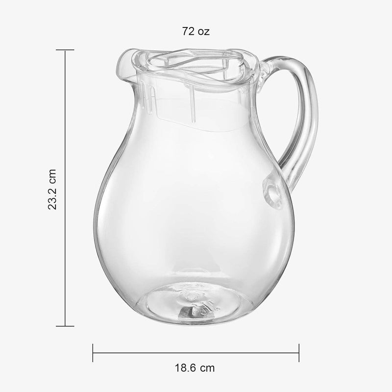 Unbreakable Acrylic Beverage Pitcher with Lid (72 oz)