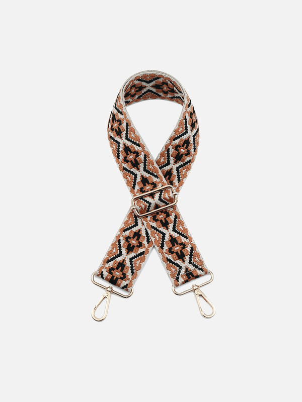 Tribal Guitar Strap: Brown/Black