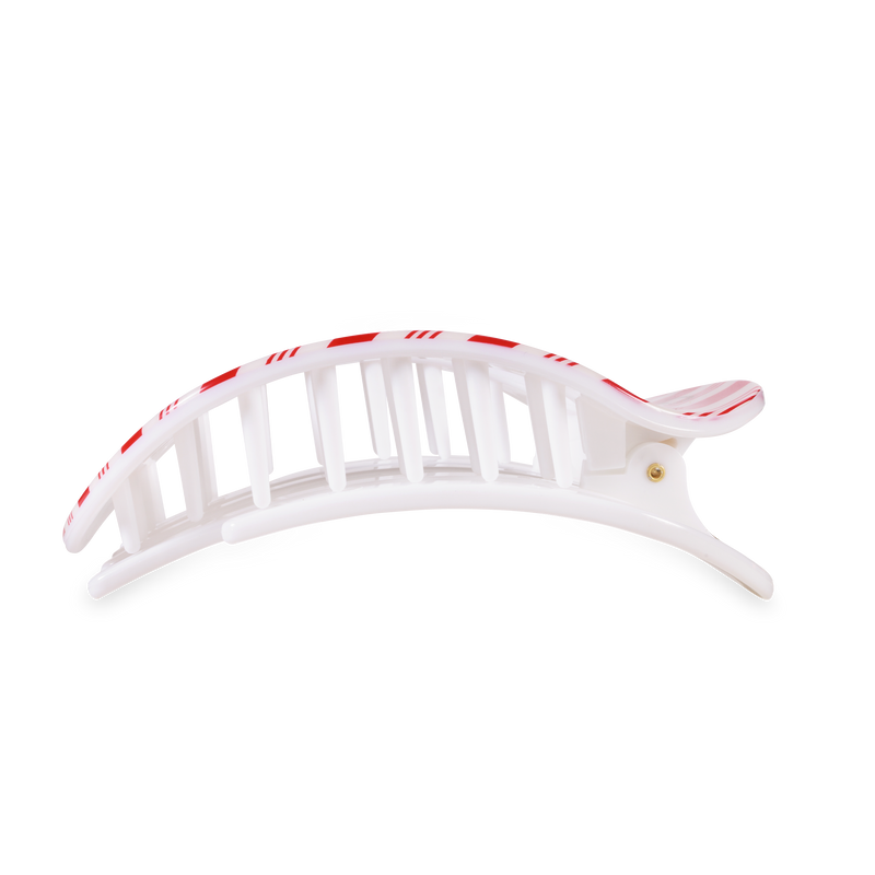Flat Round Hair Clip | Large | Candy Cane Crush