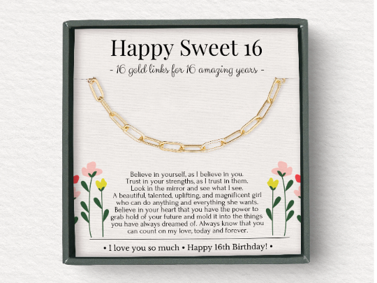 Sweet 16th Necklace - 14K Gold Vermeil