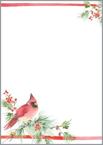Holiday Memo Pad - Cardinal Pine Berries