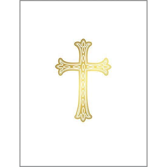 With Scripture Religious Greeting Card - Gold Cross