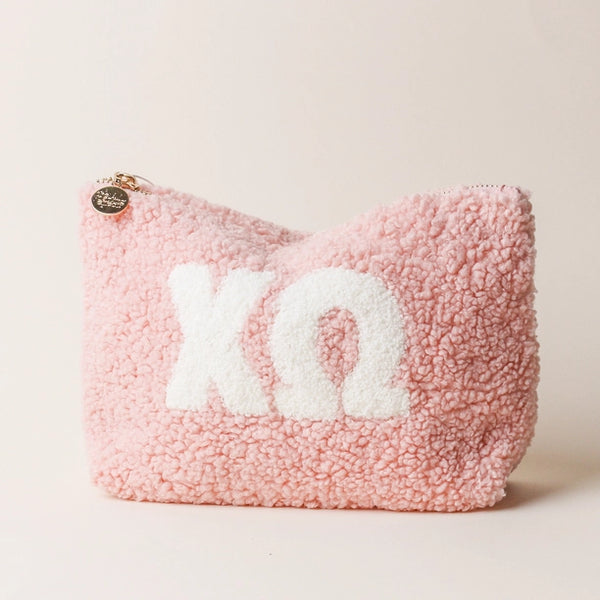 Chi Omega Blush Teddy Letter Pouch