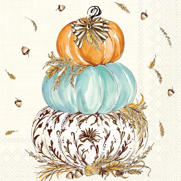Whimsical Wheat Pumpkins Cocktail Napkins