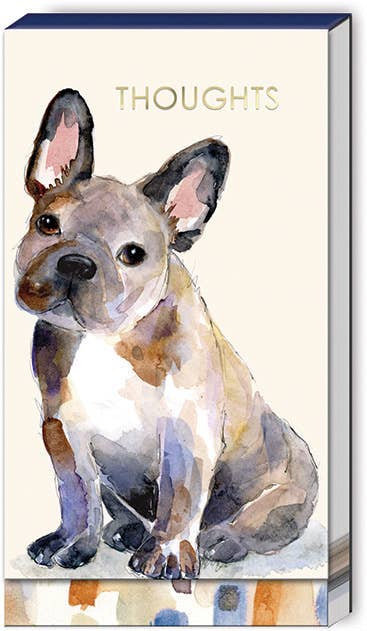 Punch Studio Long Fold Over Notepads -FRENCH BULLDOG