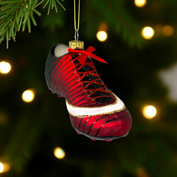 Soccer Cleat Christmas Ornament – Glass Holiday Decoration