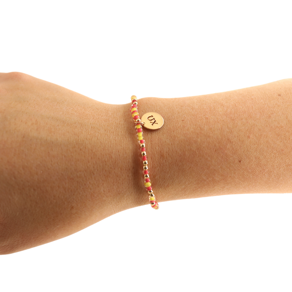 Chi Omega Sprinkle Charm Bracelet: Petite 6.25 inch