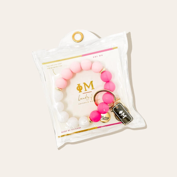 Phi Mu Keychain Wristlet