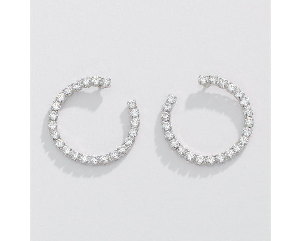 CZ Sparkling Circle Post Earrings