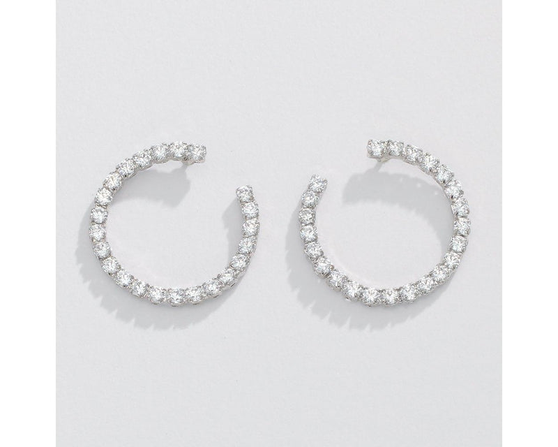 CZ Sparkling Circle Post Earrings