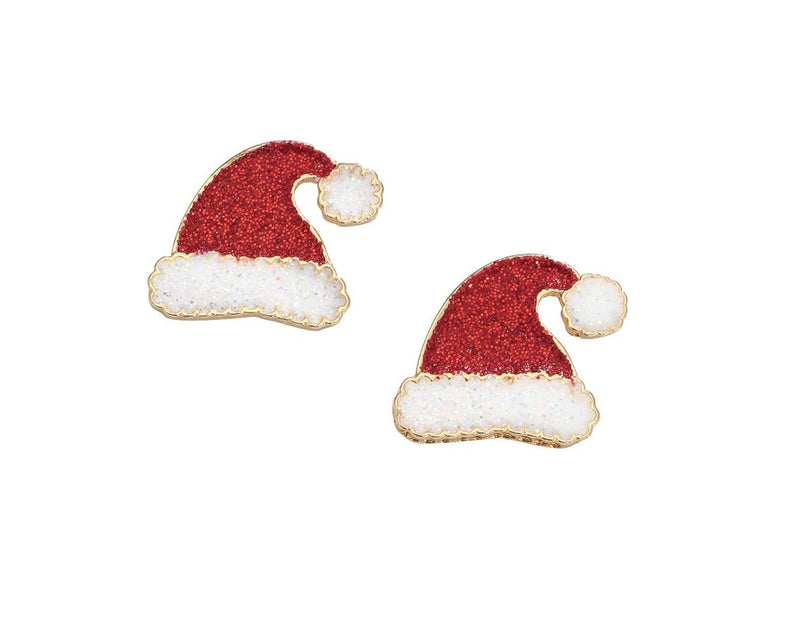 Glitter Santa Hat Earrings