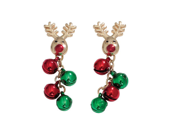 Cute Rudolph with Jingles Earrings