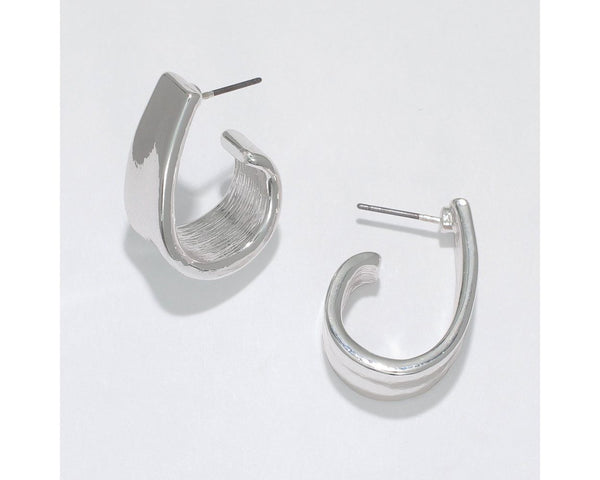 Smooth Silver Curled Post Earrings