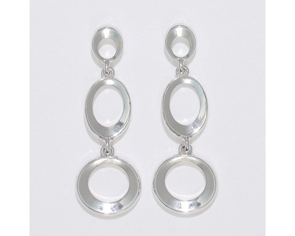 Polished Silver Circles Earrings