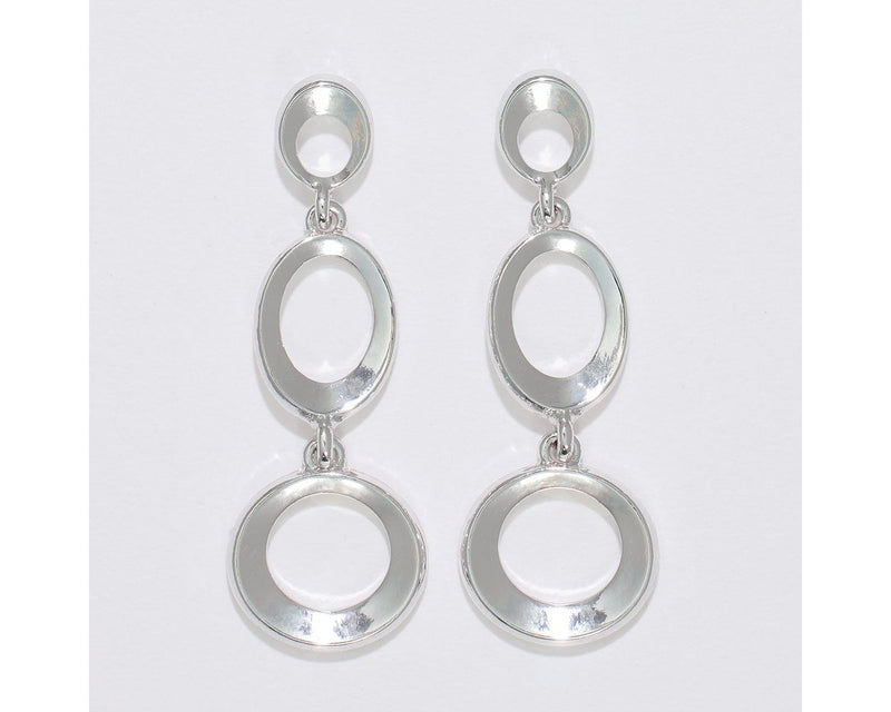 Polished Silver Circles Earrings