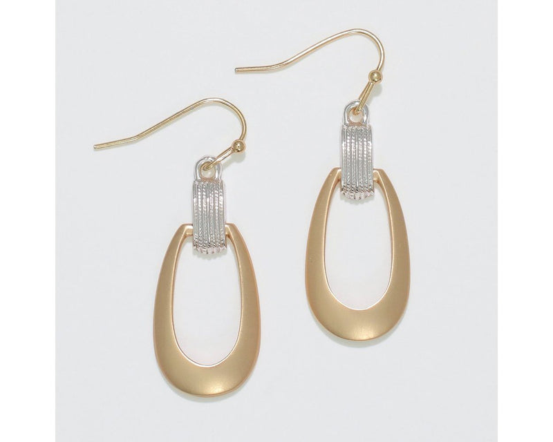 Matte Gold with Textured Silver Earrings