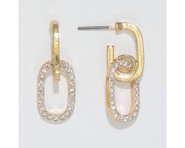 Gold and Crystal Links Earrings