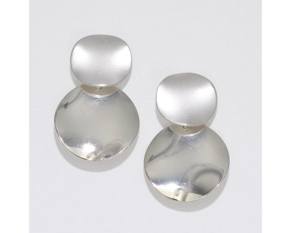 Matte + Polished Silver Earrings