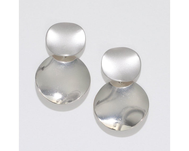 Matte + Polished Silver Earrings