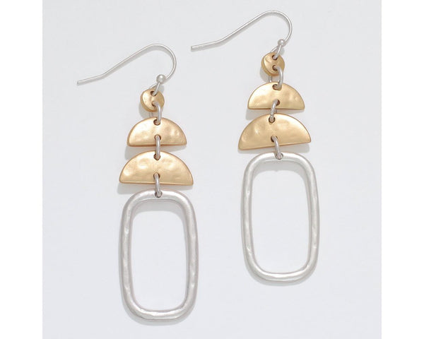 Silver & Gold Hammered Earrings