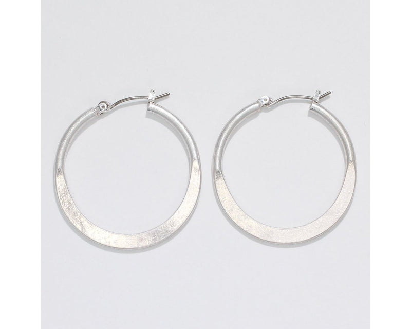 Burnished Silver Hoop Earrings