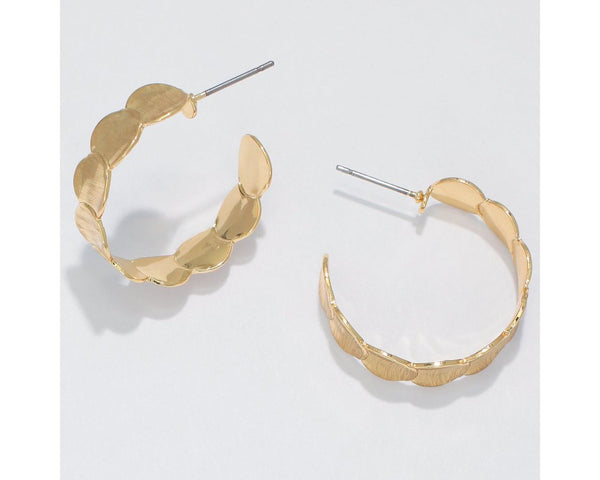 Gold Textured Dot Earrings