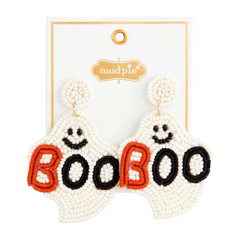 Halloween Beaded Earrings - Boo