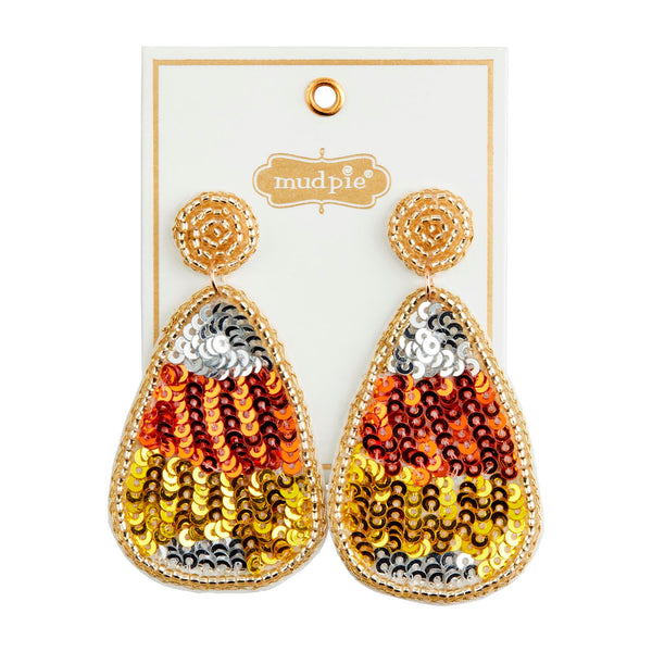 Halloween Beaded Earrings - Candy Corn