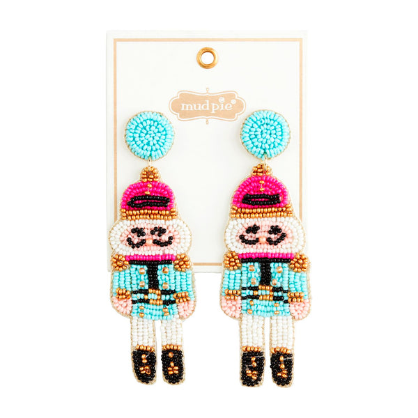 Holiday Beaded Earrings - Nutcracker