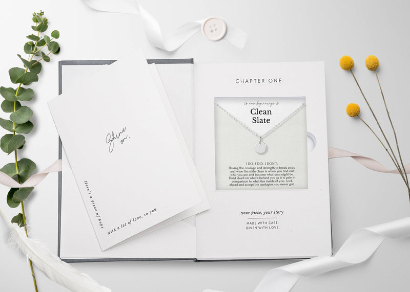 Clean Slate Charm Necklace  - 14K Gold Vermeil