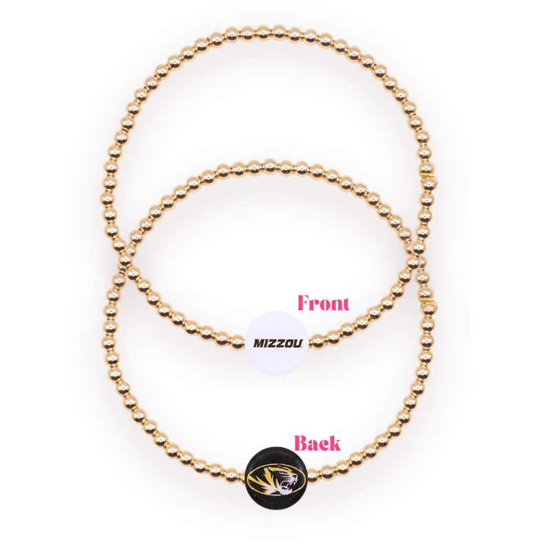 Mizzou/Tigers Logo Bracelet: Gold / Petite 6.25 inch
