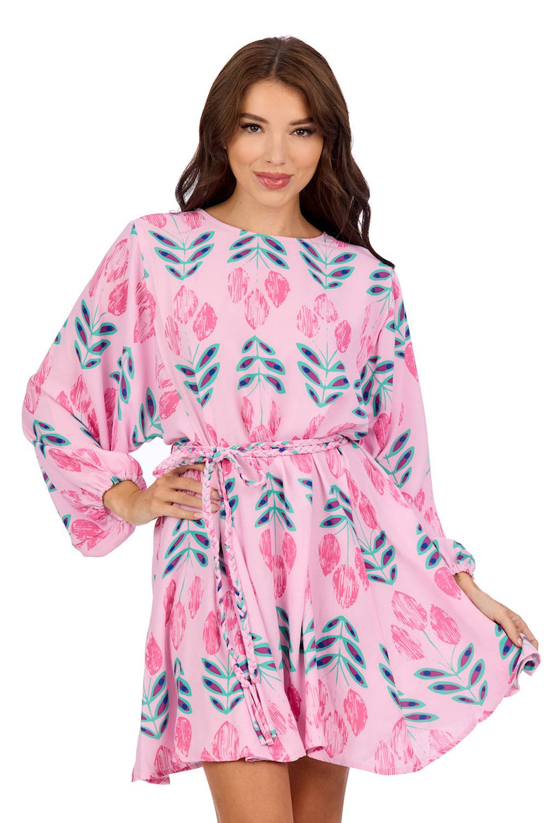 Dutton Flounce Dress - Pink (One Size)