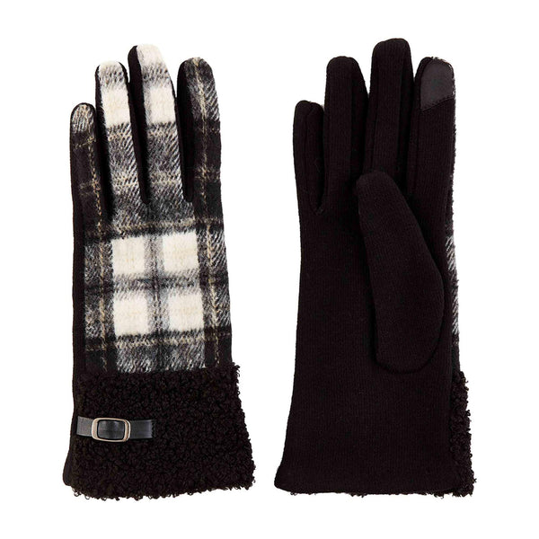 Tartan Boucle Gloves - Black