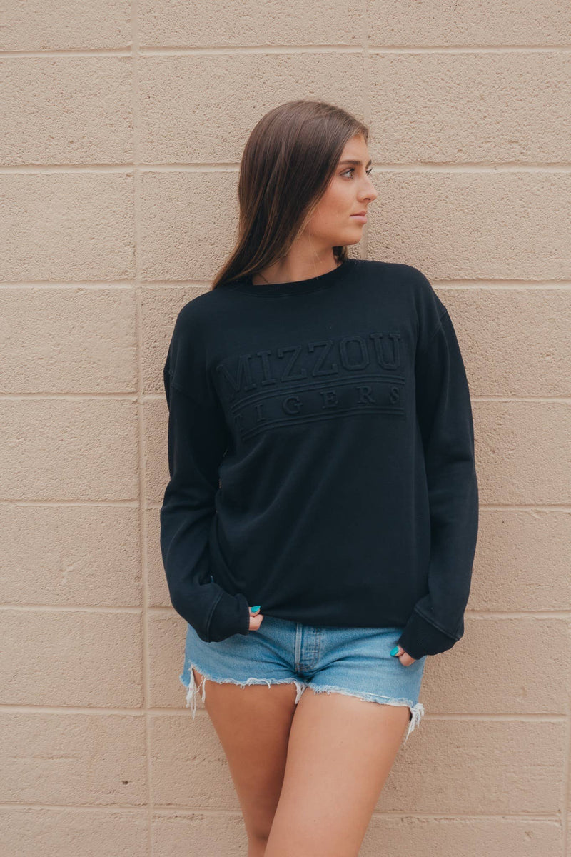 Missouri College Lines Comfort Crew: WASHEDBLACK