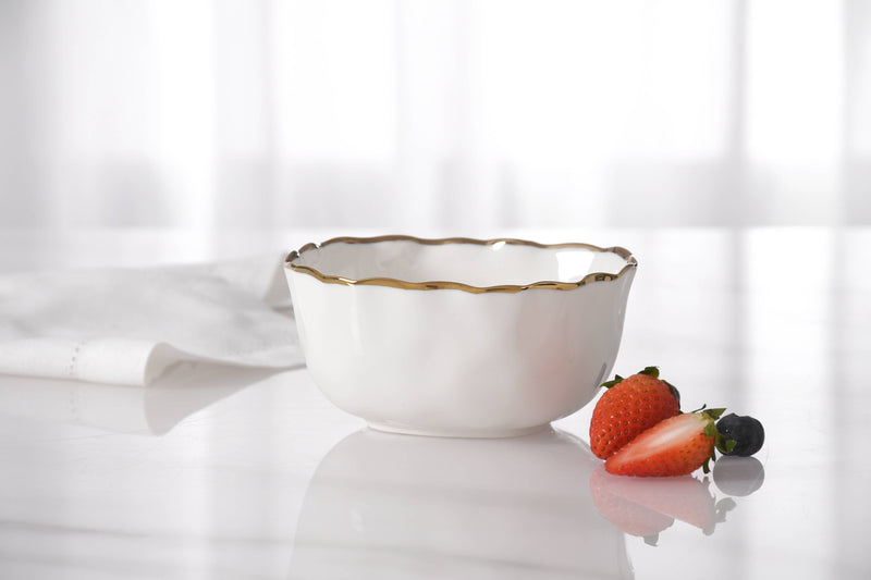 Portofino Snack Bowl - White & Gold