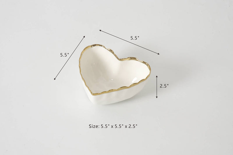 Portofino Heart Bowl - White & Gold